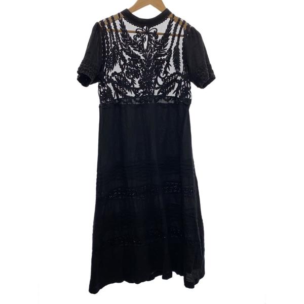 AMERI◆半袖ワンピース/S/コットン/BLK/02210561010//