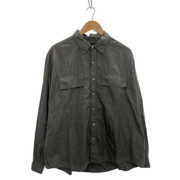 ISSUETHINGS◆長袖シャツ/one/コットン/KHK/無地