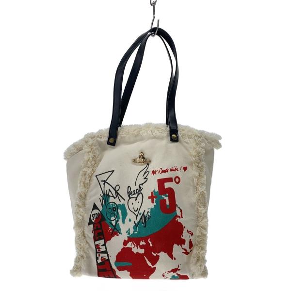 Vivienne Westwood◆WORLD MAP UTILITY/トートバッグ/キャンバス/W...