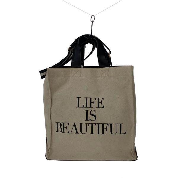 Americana◆トートバッグ/キャンバス/CRM/LIFE IS BEAUTIFUL/2WEY