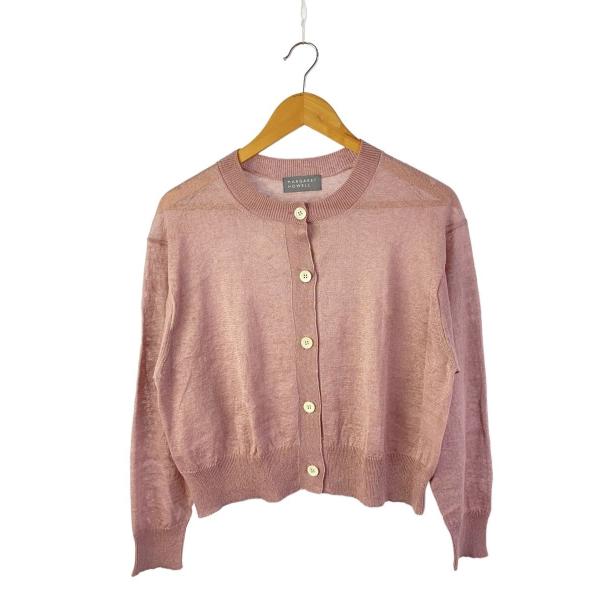 MARGARET HOWELL◆24SS/FINE LINEN CARDIGAN/2/リネン/PNK...