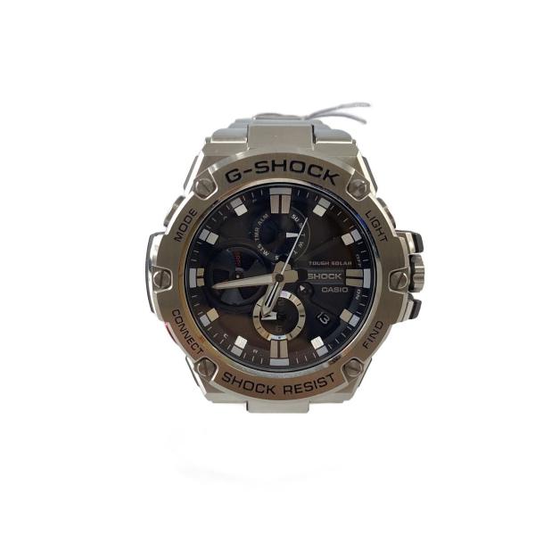 CASIO◆ソーラー腕時計・G-SHOCK/アナログ/BLK/SLV