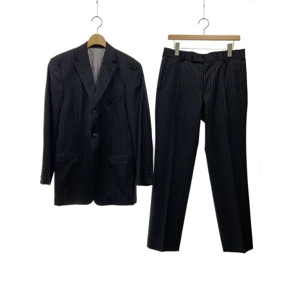 HUGO BOSS◆2P/スーツ/3Bテーラードジャケット/スラックスパンツ/46/ウール/BLK/...