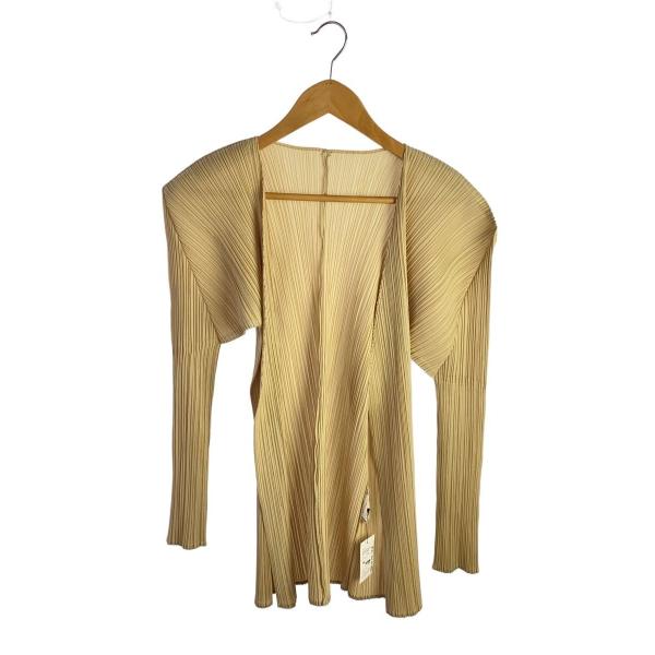 PLEATS PLEASE ISSEY MIYAKE◆カーディガン(薄手)/3/ポリエステル/YLW...