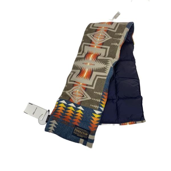 PENDLETON◆ダウンマフラー/ナイロン/マルチカラー/総柄/メンズ/折り畳み//