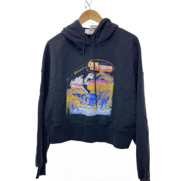 MSGM◆パーカー/XS/コットン/ブラック/黒/3042MDM202