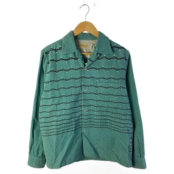 Style Eyes◆CORDUROY SPORTS SHIRT/長袖シャツ/M/コットン/BLU/...