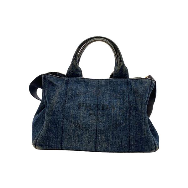 PRADA◆トートバッグ/デニム/IDG