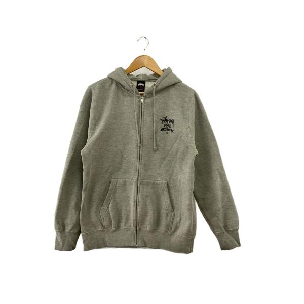 STUSSY◆ジップパーカー/S/コットン/SLV