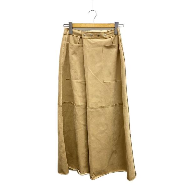 AMERI◆REVERSIBLE FAKE LEATHER SKIRT/ロングスカート/M/フェイク...