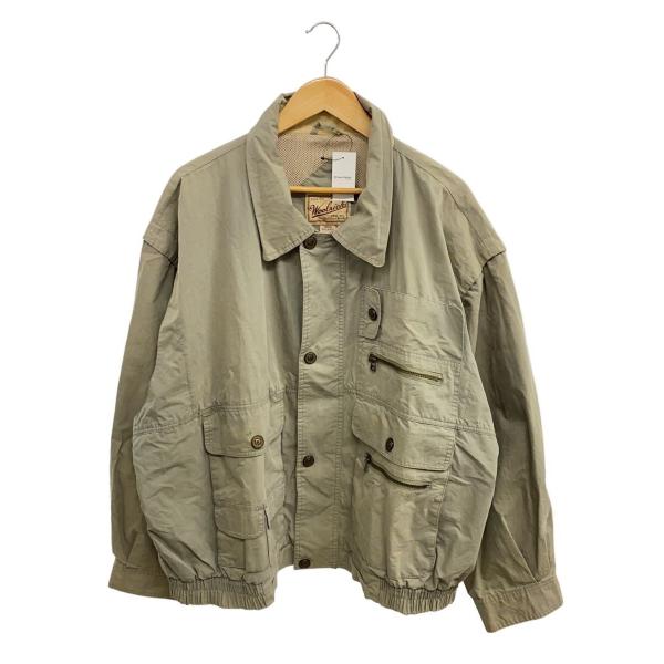 Woolrich◆90s/フィッシングジャケット/汚れ有/XXL/コットン/KHK