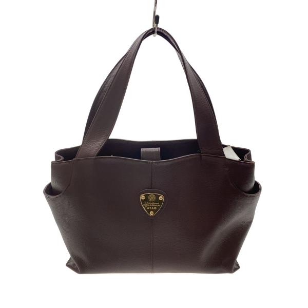 ATAO◆トートバッグ/レザー/BRD/無地/バーガンディ