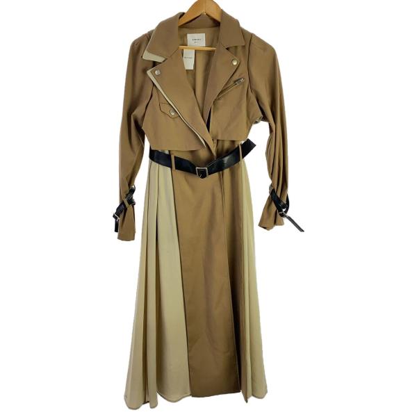 AMERI◆コート/S/ポリエステル/キャメル/01010720180