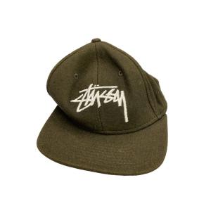 STUSSY◆キャップ/--/ウール/GRN/メンズ