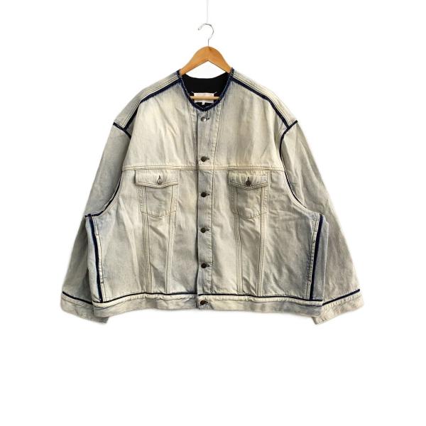 Maison Margiela◆I/23AW/ノーカラーデニムジャケット/42/コットン/IDG/S...