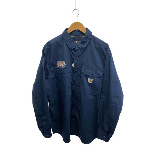 Carhartt◆CARAHRTT FORCE/企業ロゴ/長袖BDワークシャツ/XL/裏地メッシュ/...
