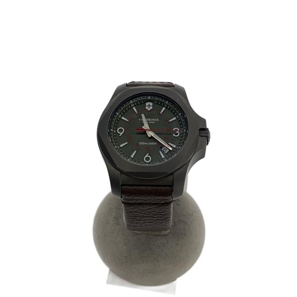 VICTORINOX◆クォーツ腕時計/アナログ/レザー/KHK/BRW/241779/I.N.O.X...