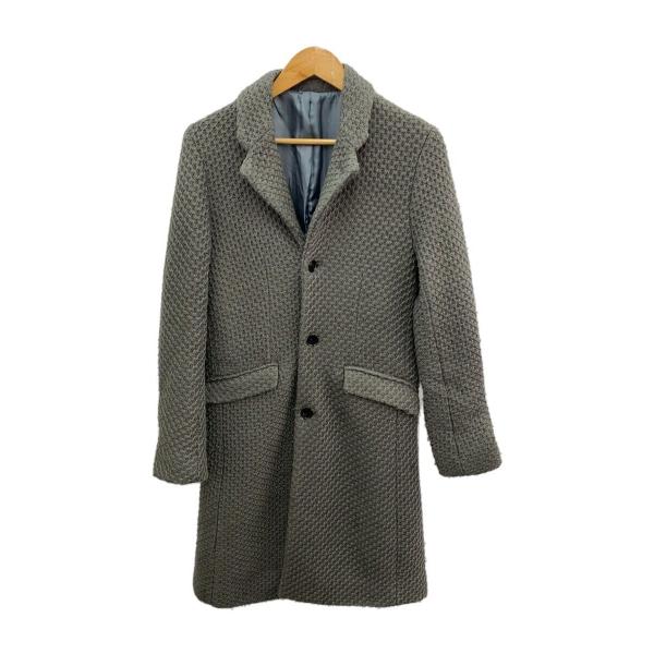 NO ID.◆ボンディングニットチェスターコート/1/ポリエステル/GRY/843006-717c