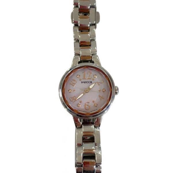 wicca◆ソーラー腕時計/アナログ/ステンレス/PNK/SLV/E031-R004581