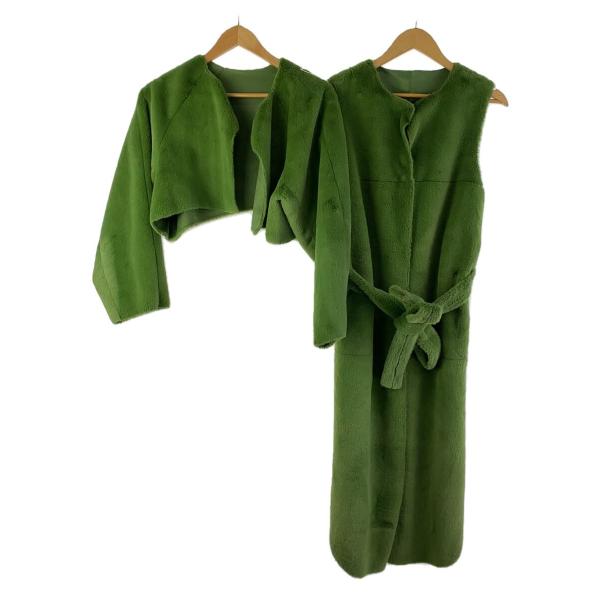 AMERI◆MANY WAY USEFUL BOA COAT/S/ポリエステル/GRN/012207...