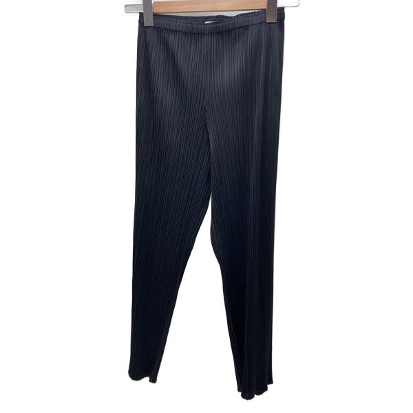 PLEATS PLEASE ISSEY MIYAKE◆ボトム/O/ポリエステル/BLK/無地/PP5...