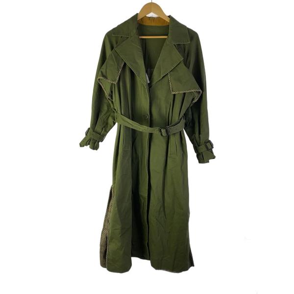 AMERI◆トレンチコート/FREE/ポリエステル/GRN/0181770050