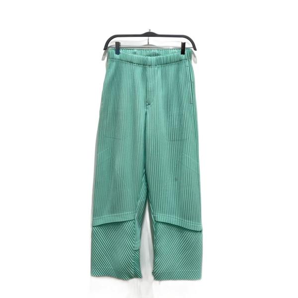 HOMME PLISSE ISSEY MIYAKE◆D/プリーツパンツ/ストレートパンツ/1/ポリエ...