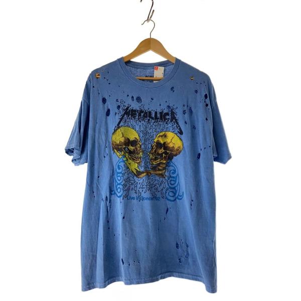 Tシャツ/L/コットン/BLU/4824