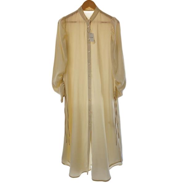 AMERI◆シャツワンピース/--/ポリエステル/クリーム/無地/01020531250