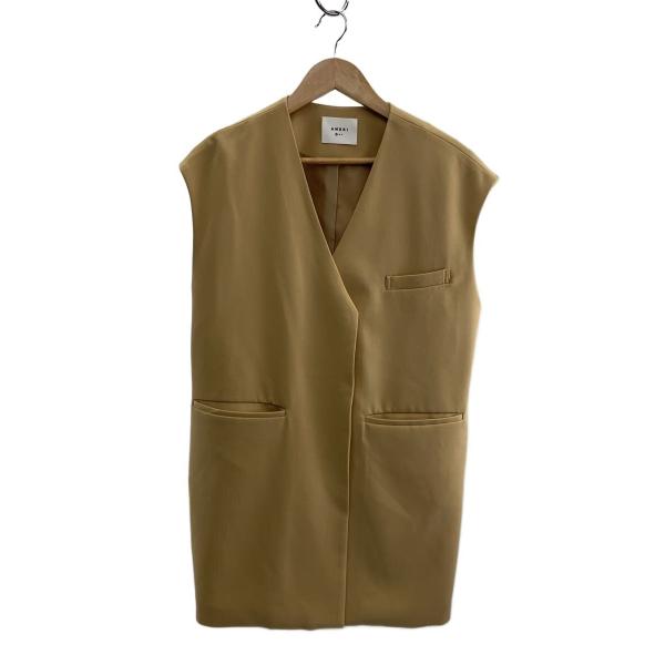 AMERI◆ベスト/S/ポリエステル/キャメル/無地/02010521220