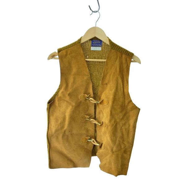 PENDLETON◆ベスト/M/スウェード/ブラウン/無地