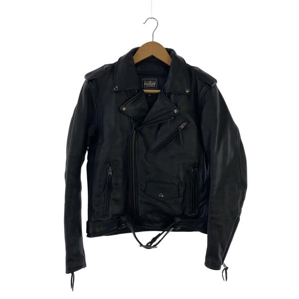 KADOYA◆ダブルライダースジャケット/M/牛革/BLK/LNX 1301 121