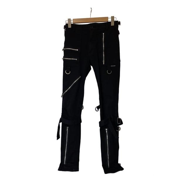 TRIPP NYC◆スキニーボンテージパンツ/28/コットン/BLK/無地