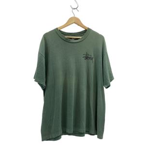 STUSSY◆80s/黒タグ/USA製/ロゴ/フェード破有/Tシャツ/XL/コットン/GRN//