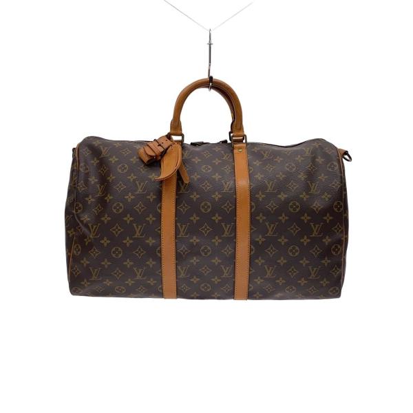 LOUIS VUITTON◆キーポル50_モノグラム・キャンバス/PVC/BRW