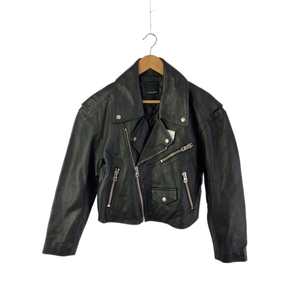 JEANASIS◆ダブルライダースジャケット/FREE/牛革/BLK/js070990ad