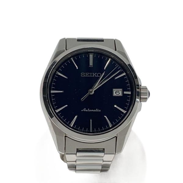 SEIKO◆自動巻腕時計/アナログ/ステンレス/NVY/SLV/SS/6R15-03S0