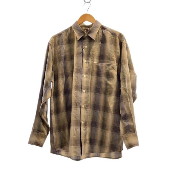 AURALEE◆長袖シャツ/3/ウール/BEG/チェック/A25AS01LC//