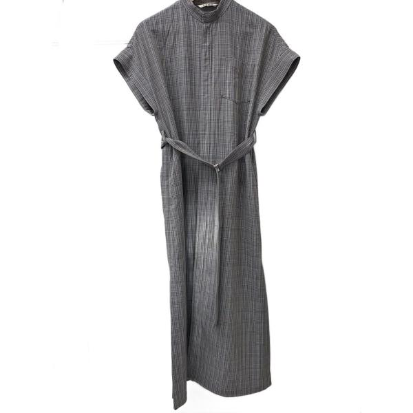 AURALEE◆半袖ワンピース/0/ウール/GRY/チェック/A20SD03WC
