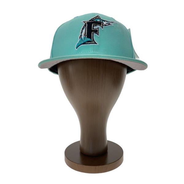 NEW ERA◆F/FLORIDA MARLINS/キャップ/7 1/2/ポリエステル/GRN/無地...