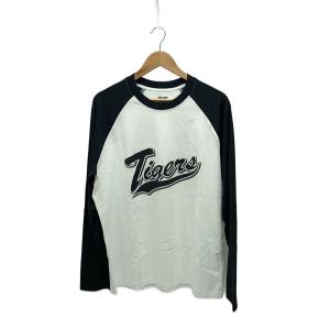 PALACE◆HANSHIN TIGERS RAGLAN LONGSLEEVE/長袖Tシャツ/M/コットン/BLK/プリント//
