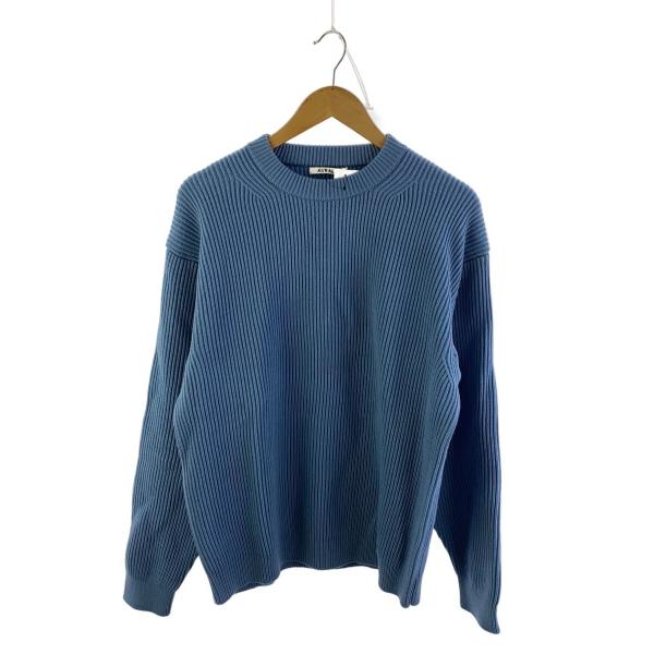 AURALEE◆ニット・セーター(厚手)/5/ウール/BLU/a23ap02fr