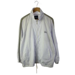 STUSSY◆ナイロンジャケット/--/ポリエステル/WHT/紺タグ
