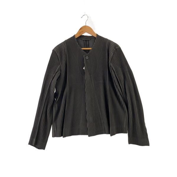 HOMME PLISSE ISSEY MIYAKE◆ジャケット/3/ポリエステル/GRY/HP18-...