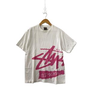STUSSY◆Tシャツ/M/コットン/WHT/プリント//