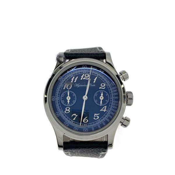 MYSTERIOUS CODE /クォーツ腕時計/アナログ/レザー/BLU/BLK/SS