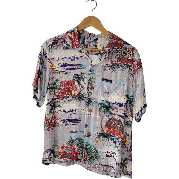 JOHN SEVERSON/アロハシャツ/S/レーヨン/GRY/総柄/JS33341