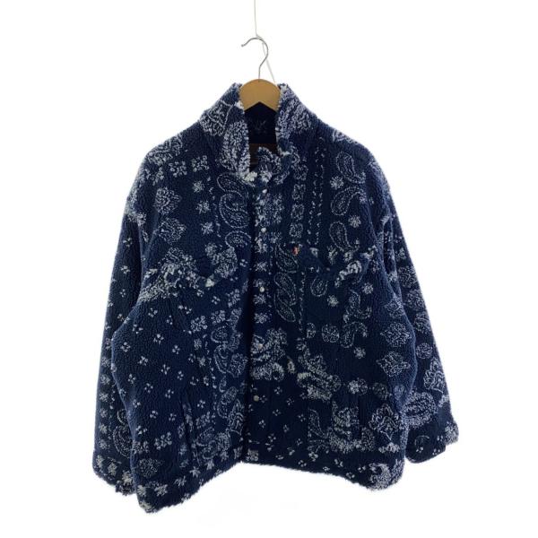 LEVI’S PREMIUM◆フリースジャケット/XL/ポリエステル/NVY/総柄/PC9-A578...