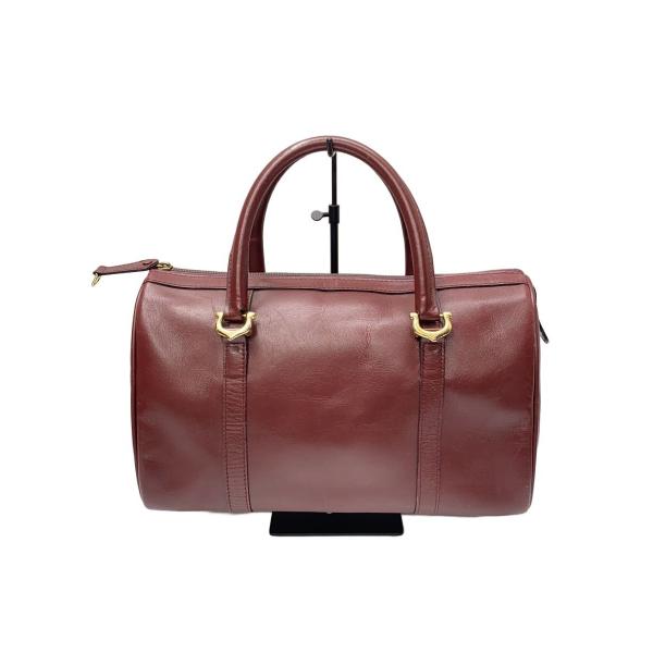 Cartier◆カルティエ/レザーボストンバッグ/レザー/BRD/使用感有