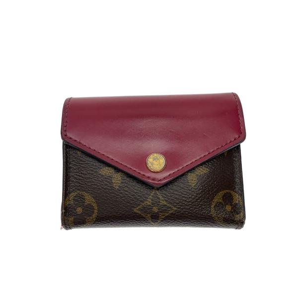 LOUIS VUITTON◆ポルト・フォイユ・ゾエ_モノグラム・キャンバス_フューシャ/PVC/BR...